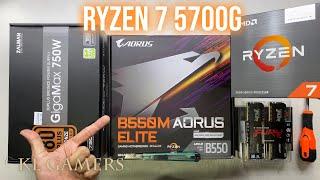 AMD Ryzen 7 5700G GIGABYTE B550M AORUS ELITE Gaming PC Build Benchmark