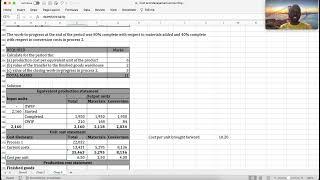 Chap 8 - Process Costing, successive processes, brought forward cost per unit  - MAC3761 UNISA