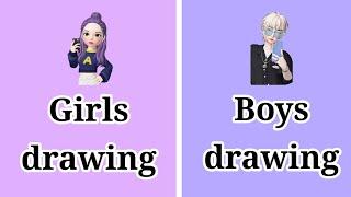 Girls drawing Vs Boys drawing¥️¥