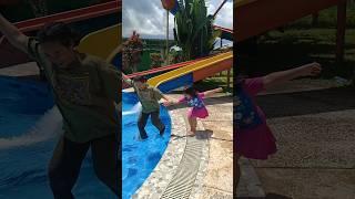 qisya & shaqila kecebur di kolam renang  #shorts