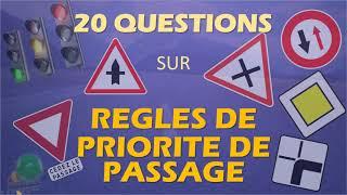 Test 20 questions sur PRIORITÉS DE PASSAGE #1  Code de la route 2023 Permis B