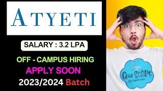 Atyeti hiring for 2023, 2024 passed out batch, #offcampusjobs #offcampusrecruitment #freshersjobs