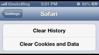 How to Clear Safari Browser History, Cookies and Cache on iPhone and iPad