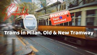 Trams in Milan. Old & New Tramway - Day & Night.