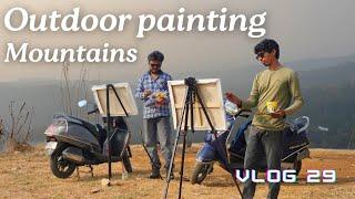 Outdoor painting in Mountains  full Vlog