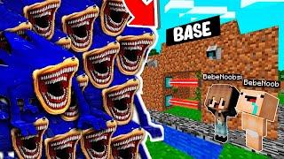 RETO DE LA BASE VS 1000000 SHIN SONIC TAPESBASE DE NOOBSI Y BEBE NOOB VS SHIN SONIC en MINECRAFT