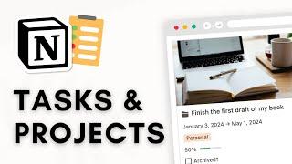 CREATE a Project & Task Manager with progress bars | Free Notion Template + EASY Tutorial