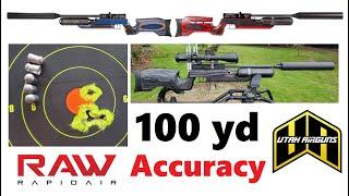 Accuracy Test @ 100 Yards RAW LRT from UTAH AIRGUNS / Rapid Air Worx PCP Air Rifle Review