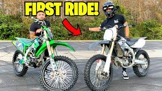 FIRST RIDE ON NEW YZ450 DIRT BIKE WITH BRAAP VLOGS!