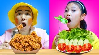 みこちゃんきらこお肉VS野菜　Food Challenge　ご飯はバランス良く食べよう