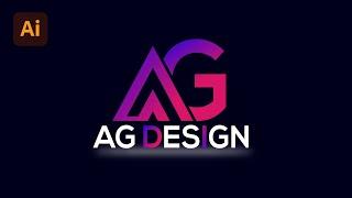 AG LETTER LOGO DESIGN - Adobe illustrator cc 2022 Tutorial  (Master Of Graphics)