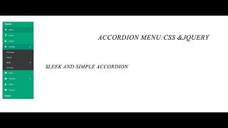 accordion menu made easy