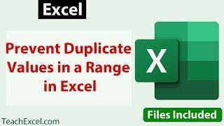 Prevent Duplicate Values in a Range in Excel