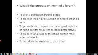 Using Online Forums. An educational perspective.