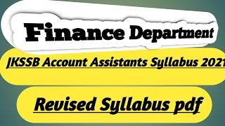 JKSSB  Account Assistants Syllabus 2021| Finance Department Account Assistants Syllabus