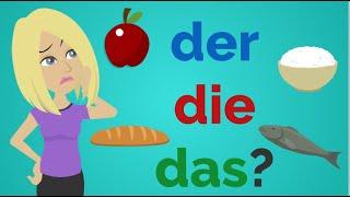 Deutsch lernen | Quiz Artikel der, die oder das? | Dialog Einladung | Wortschatz Lebensmittel