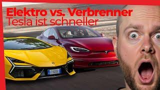 LAMBO Revuelto (500.000€) verliert gegen TESLA Model S Plaid (105.000€) - Probleme für Luxusautos