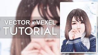 Photoshop Tutorial Vexel x Vector Timelapse + PSD files [FanArt: ラクコ洛洛子 (Inugami Rakuko)]