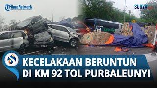 Kecelakaan Beruntun di Tol Purbaleunyi Jawa Barat, Mobil-mobil Ringsek hingga Bertumpuk