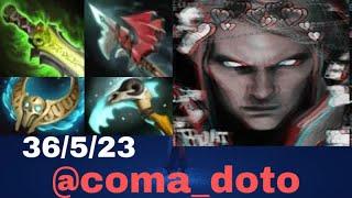 7-34 patch invoker dota2 gameplay with 36/5/23 stats 60 minute insane game