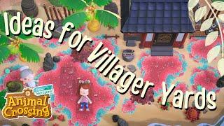 How to Decorate Villager Yards - 15 Ideas!! // animal crossing new horizons