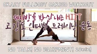 체지방률 박살내는 HIIT 고강도 유산소 운동 20min / Crazy HIIT Cardio Workout Challenge (no equipment)