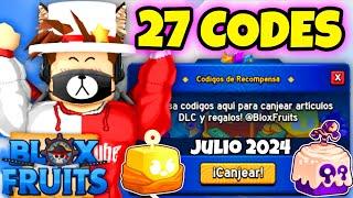 27 CODIGOS DE BLOX FRUITS CODES ROBLOX *JULIO 2024*