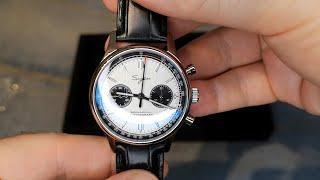 Sugess White 40mm Panda Chinese Chronograph ST1901 1963 Sapphire Seagull Swan Neck Unboxing
