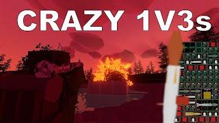 CRAZY UNTURNED 1v3s ON VANILLA SERVER.  RAGS TO RICHES.