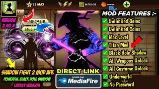 shadow fight 2 mod apk max level 52 unlimited money latest version media fire - black Hole Shadow