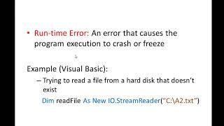 Types of Programming Errors