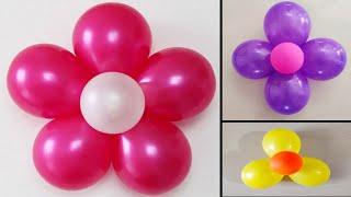 Balloon flowers. Birthday background balloon flowers. How to make balloon flowers using simple trick