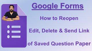 How to Reopen Edit Delete & Again Share link of Google Forms Quiz Question From Mobile & Laptop