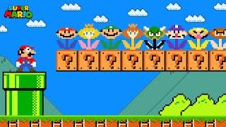 Super Mario Bros. but there are MORE Custom Flower All Characters!