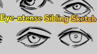 "Eye-ntense Sibling Sketch-Off.Eye Drawing tutorial