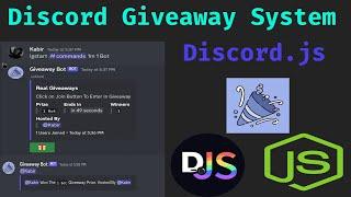 Advance Discord Giveaway System Bot With Custom Embeds & Button in Discord.JS | Discord Giveaway Bot