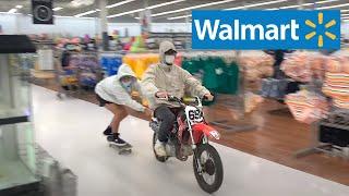 Dirt Bike Rides In WALMART - Buttery Vlogs Ep86