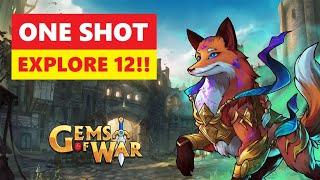 Gems of War Aguara ONE SHOT EXPLORE 12 Fast Best Team! CRAZY!