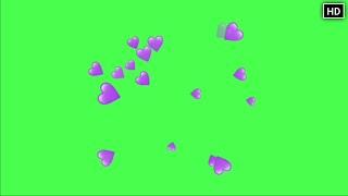 GREEN SCREEN Colourful Hearts Splash Animation Effect For Background HD video