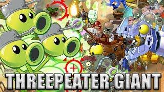 Plants vs Zombies 2 Epic Hack - Ultimate Zomboss Battle vs Threepeater Giant Peashooter