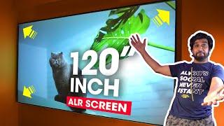 HUGE 120-INCH 3D 4K TV Screen️ My ULTIMATE  Home Theater Setup - BIGVUE ALR Projector Screen Review