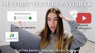 How Much YouTube Paid Me With 2,000 Subscribers | my analytics & tips for starting a YouTube channel