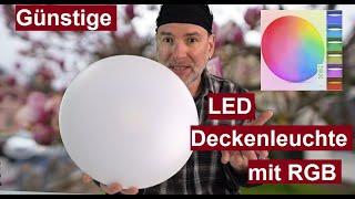 Günstige dimmbare LED RGB Deckenleuchte mit Fernbedienung - Deckenlampe mit Farbwechsel im Test