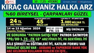 TCKRC KIRAÇ GALVANİZ HİSSE HALKA ARZ "GÜZEL"