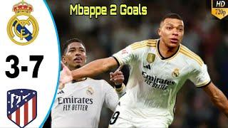 Real Madrid vs Atletico 7-3 - Mbappe 2 Goals Debut - All Goals & Highlights - 2024