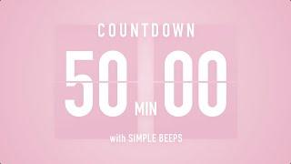 50 Min Countdown Flip Clock Timer / Simple Beeps 