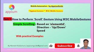 10|(part-1)How to Perform ScrollGesture Using W3C MobileGestures-Simple Scrolling:Based on elementId