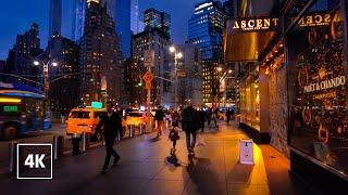 Relaxing Night Walk in NEW YORK CITY  8th Avenue, MANHATTAN Tour NYC