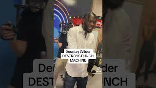 Deontay Wilder BREAKS Punch Machine as he shows off POWER in MMA GLOVES  #shorts #deontaywilder