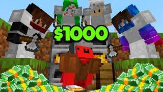 Minecraft $1000 Challenge VS 4 Hunters
